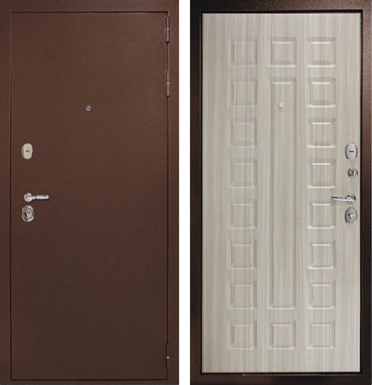 Дверь Рубикон 1 Медь Сандал белый DIS007085