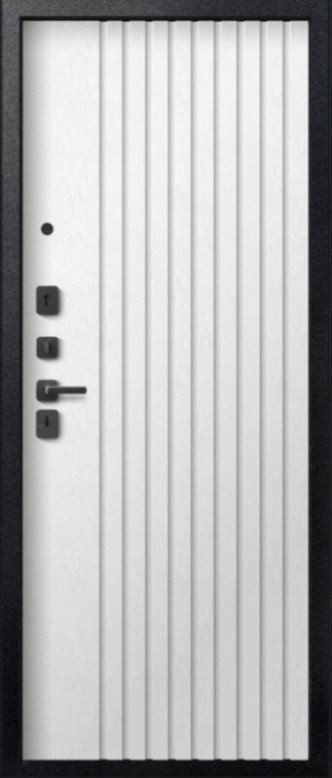 Товар Дверь V-15 Черный муар + Бетон темный - Софт ясень белый DIS007352