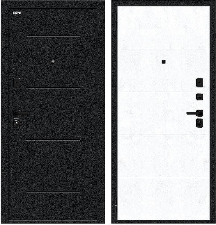 Дверь Браво Граффити-1 Инсайд/SBlack Букле черное/Snow Art DIS007407