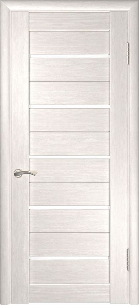 Межкомнатная дверь ЛУ-22 (Беленый дуб, стекло лакобель белое, 900x2000)