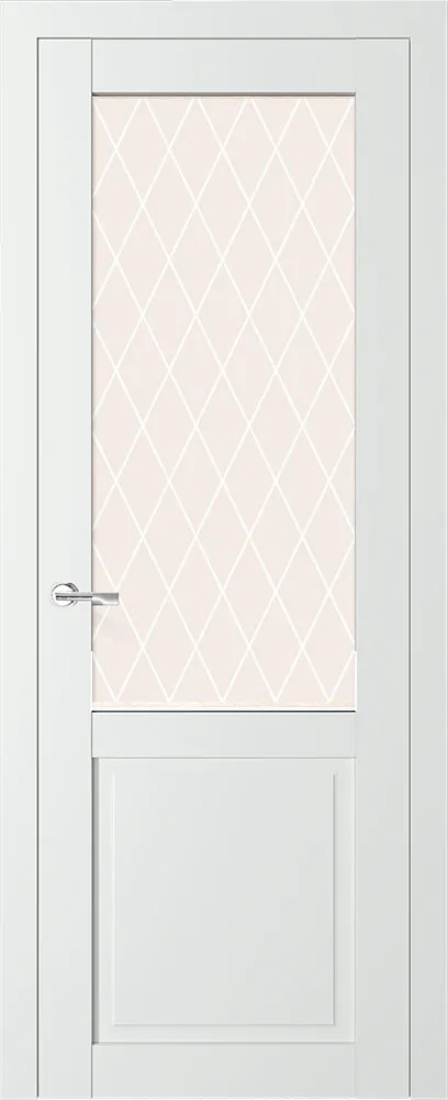 Фото Межкомнатная дверь Х-КО Стекло Ромб Эмалит Белый