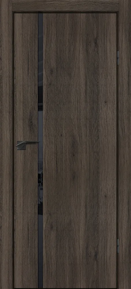 Фото Межкомнатная дверь P-22  кромка ABS черная c 4-х ст. Дуб темный