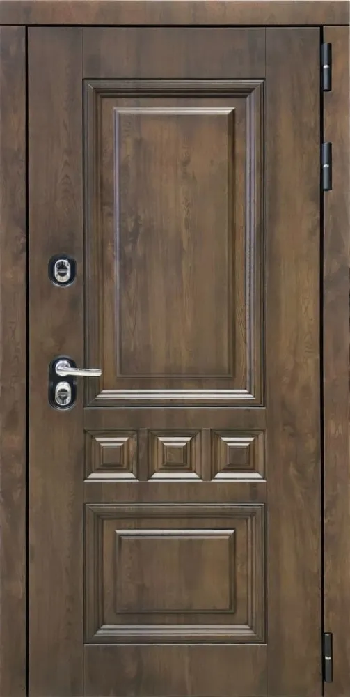 Дверь ДвериПРО Аура Д-19 (16мм, Грецкий орех + черная патина винорит) DPRO195588